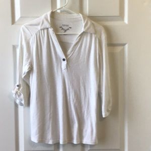 Sonoma v neck 3/4 sleeve pullover with collar